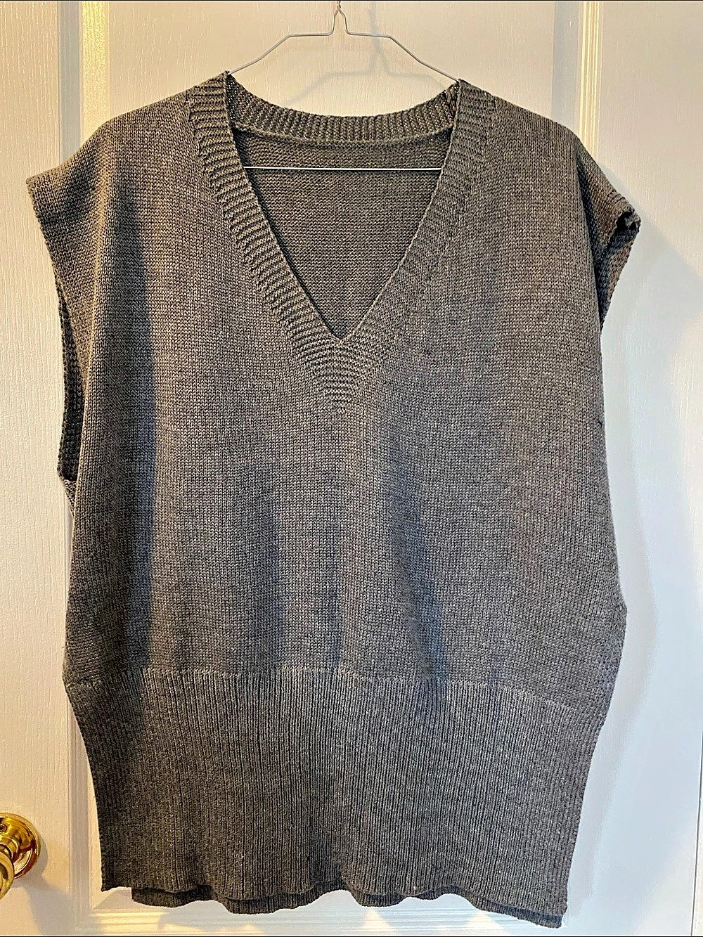 Gray V-Neck Sweater Vest Like New